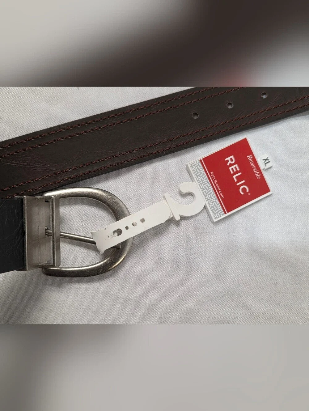 Relic Reversible Embossed Belt with Silver Buckle Womens Size XL